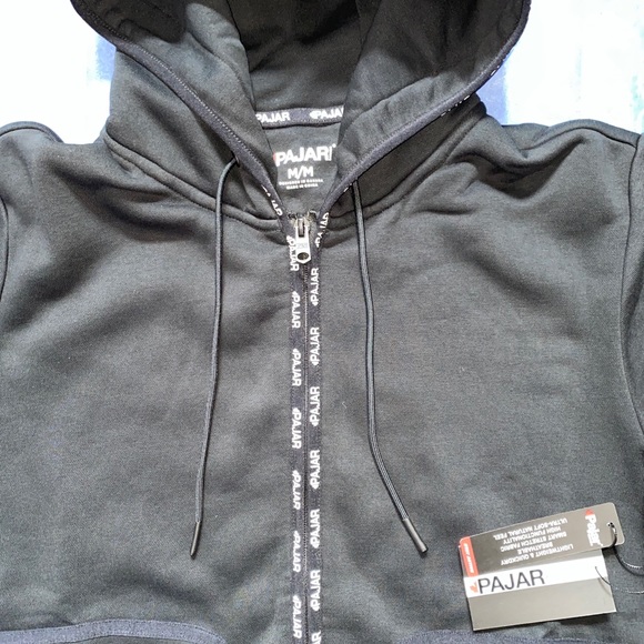 Pajar Canada Bruce Mens Sweatshirt Hoodie Full Zip Black Track Jacket size L New - Picture 4 of 9